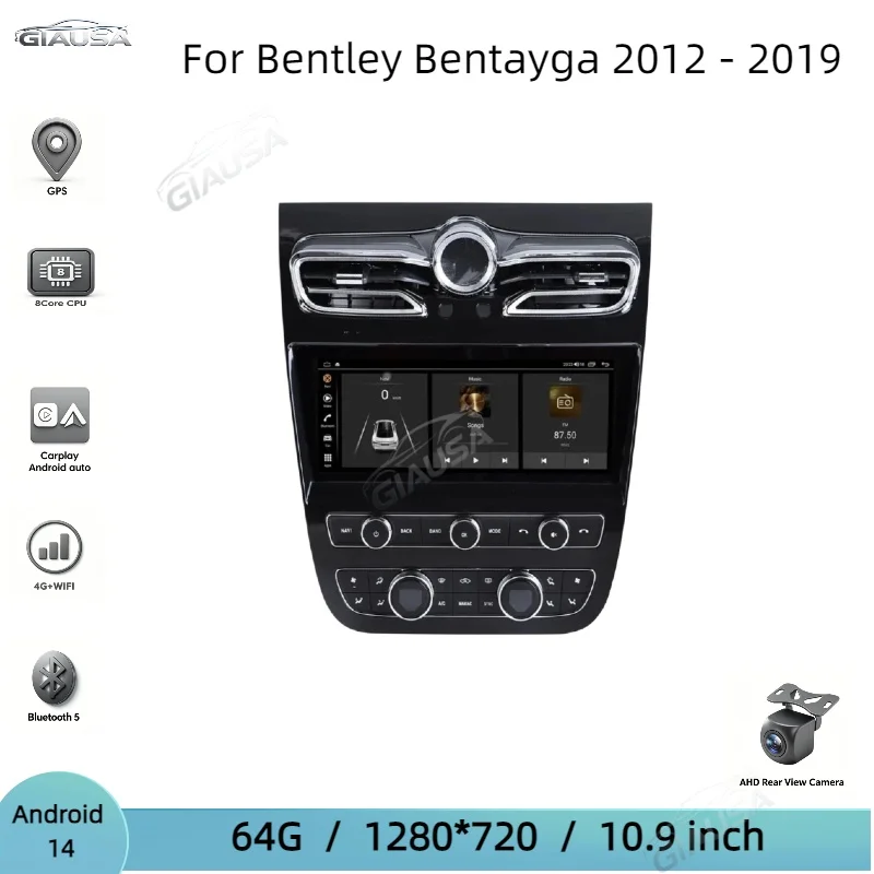 Фото Автомагнитола с Android 14 для Bentley Flying Spur Continental GT 2005-2019, Qualcomm, Android Auto, мультимедийный дисплей №1