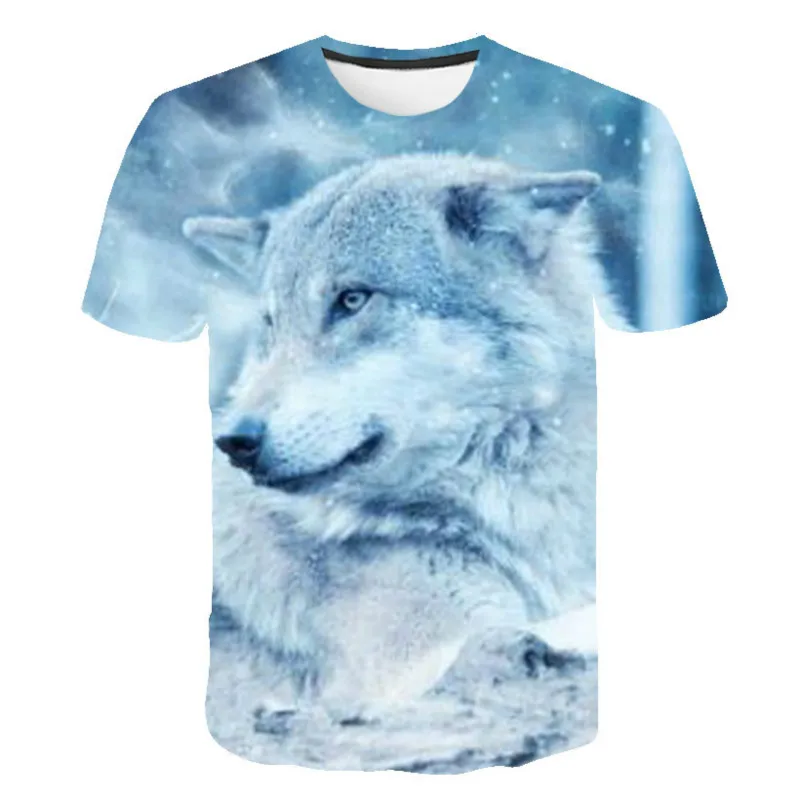 

Summer 2022 Latest Animal Wolf T Shirt Men 3D Print Cute Funny T-shirt Fashion O-neck Casual Short Sleeve Harajuku Anime T-shirt