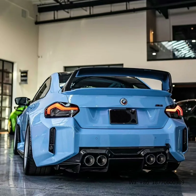 Фото Спойлер из сухого карбона для BMW M2 G87, легкий, в стиле Alpha N, высокое расположение на крыше №5