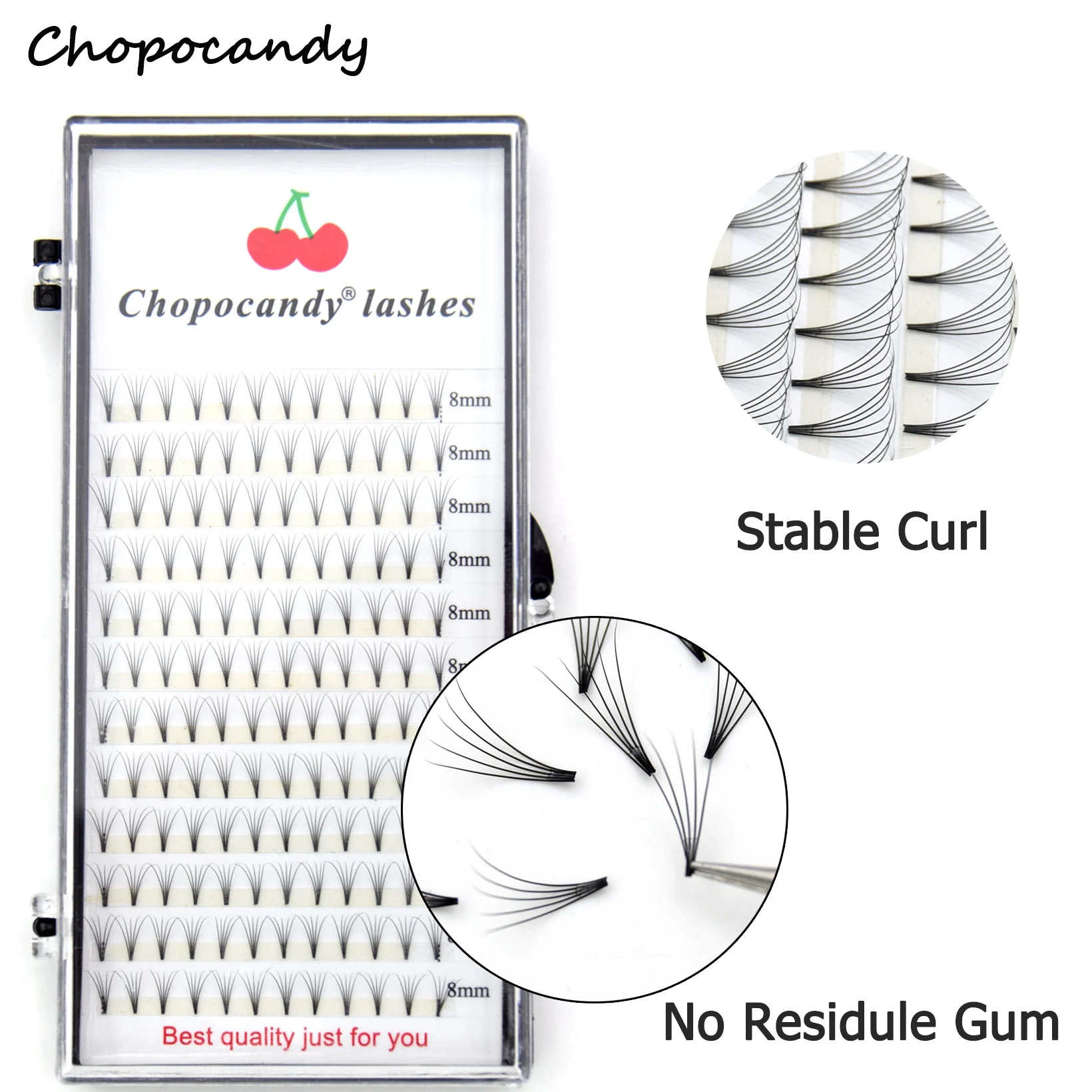

Chopocandy Makeup Super Long Easy Fanning False Lash 8-16mm Blooming Fanning Lashes For Building Eyelash Extension Faux Cils