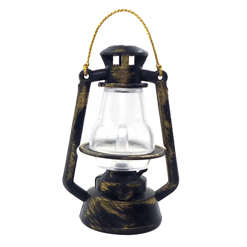 

1/12 Dollhouse Miniature Retro Lantern Can Emit Light Dollhouse Scene Decoration Accessories