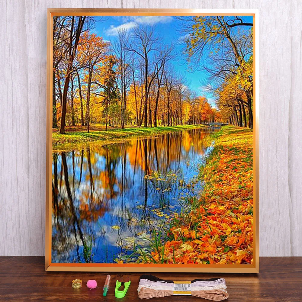 

Набор для вышивки крестиком 11CT, Набор для вышивки пейзажами, DMC нитки, ручная работа, для упаковки