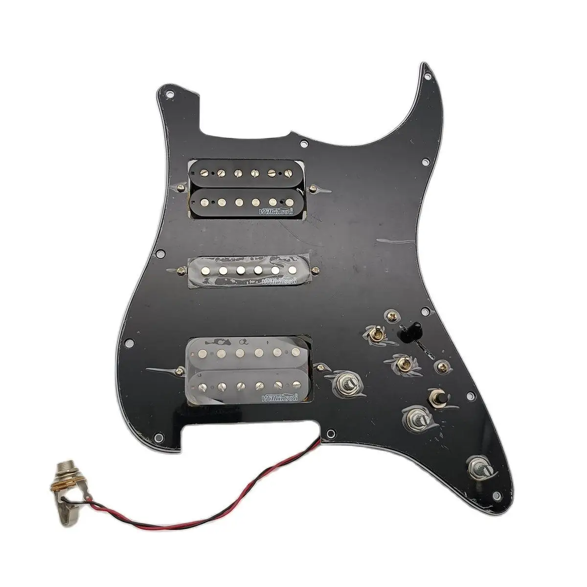 

Upgrade Prewired Black Pickguard HSH Set Multifunction Switch Harness Wilkinson Pickups 7 Way Toggle For ST Guitar