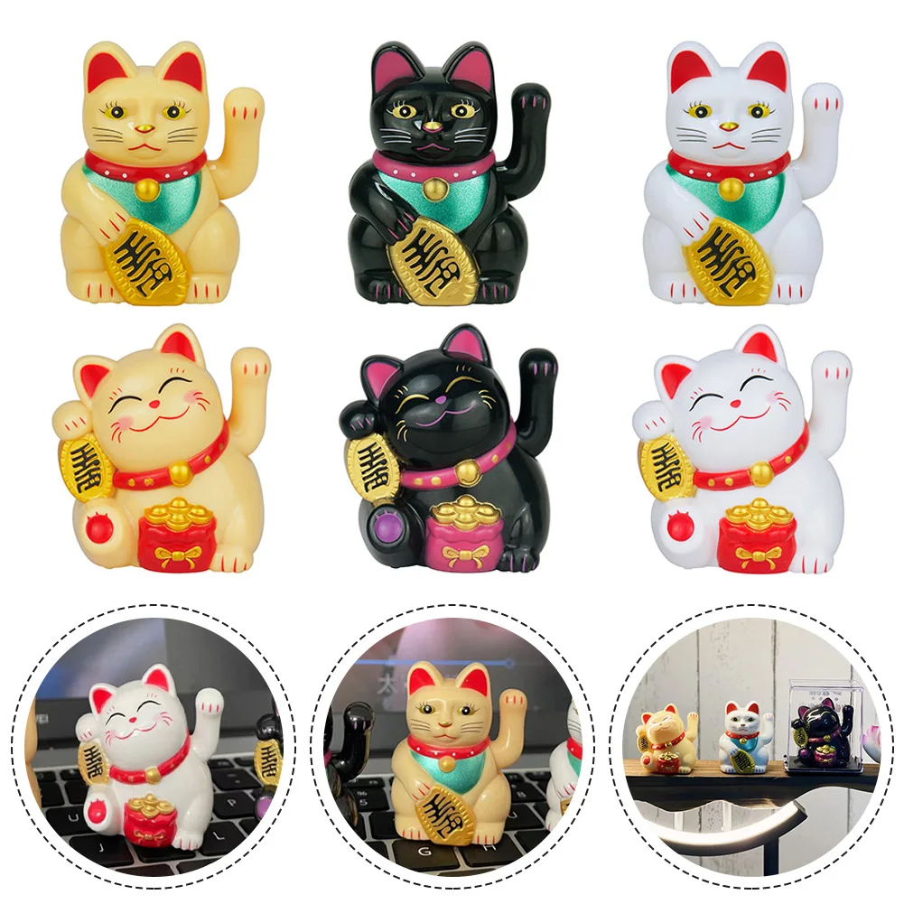 

Lucky Cat Decoration Mini Solar Automatic Waving Lucky Cat Cars Decoration Cake Baking Sculpture Statue Home Desktop Ornaments