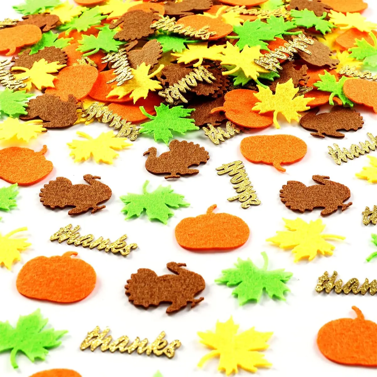 

Funmemoir 200 Pieces Thanksgiving Confetti Pumpkin Maple Leaves Turkey Table Confetti Fall Give Thanks Party Decoration Supplies