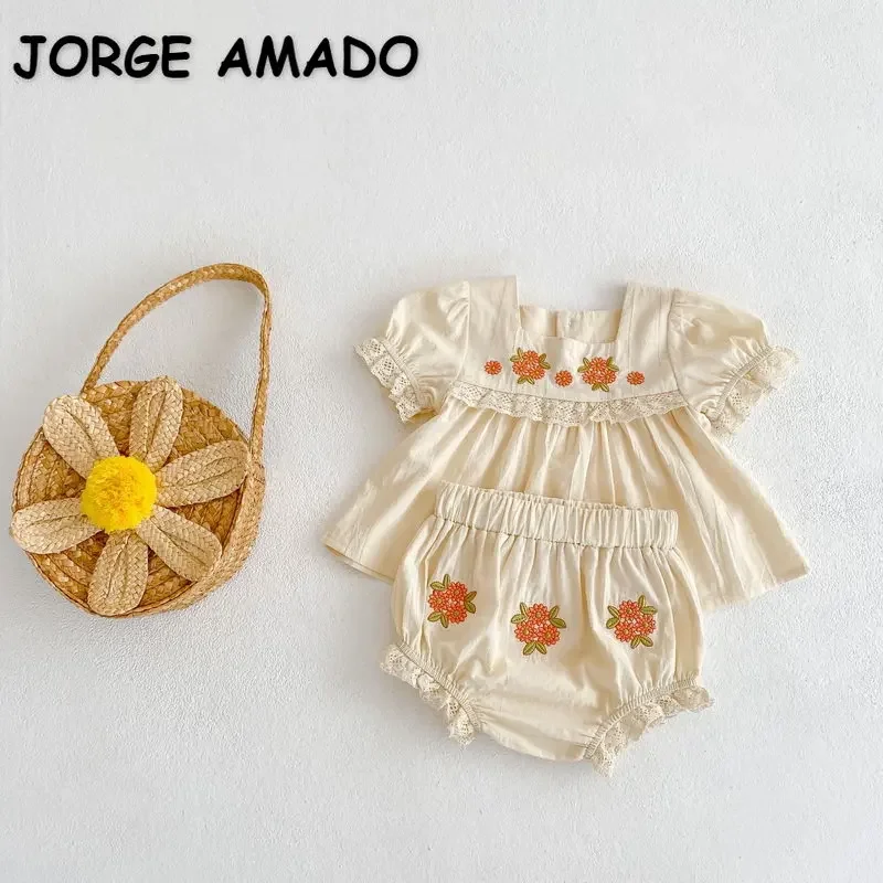 Летний Наряд Для Маленьких Девочек — Топ С Квадратным Воротником