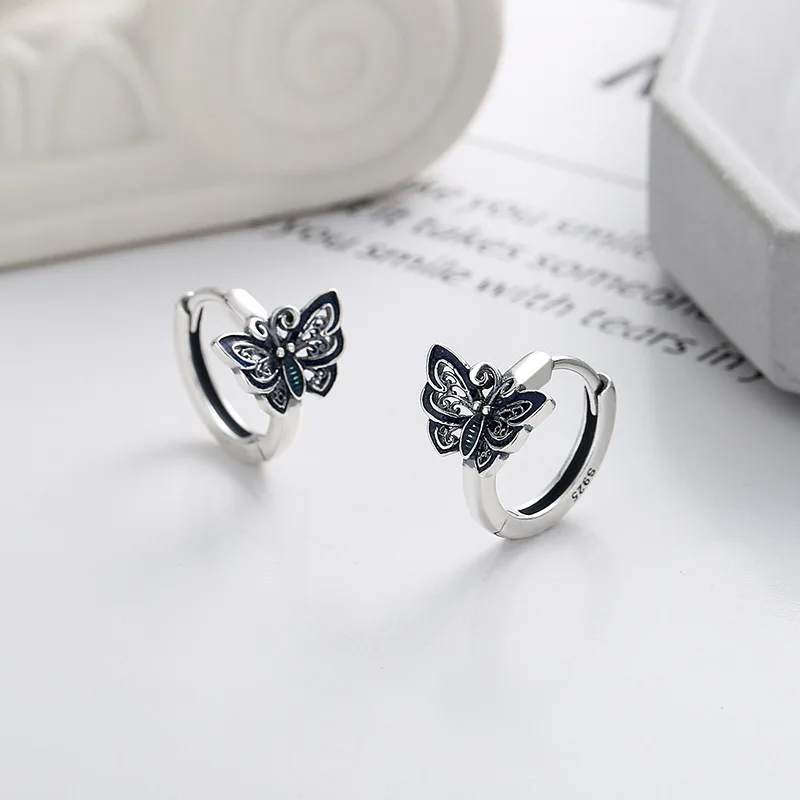 

925 Sterling Silver Butterfly Ring Earrings For Women High Quality Jewelry Wholesale Novelties 2023 Trend to Sell Free Shipping