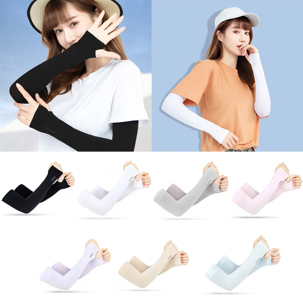 

Unisex Compression Cooling UV Protection Sun Sleeves Long Arm Cover Anti-Slip Warmers for Outdoor Sports Sunblock Tattoo Cover
