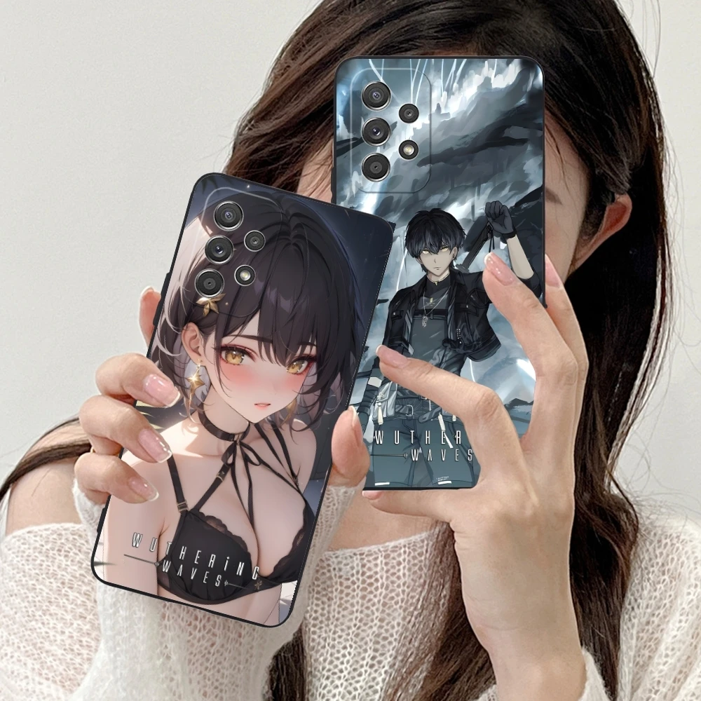 Wuthering Waves Rover Mobile Cell Phone Case for Samsung Galaxy A91 73 71 70 54 53 52 34 24 23 21 S 5G Black Cover Shell