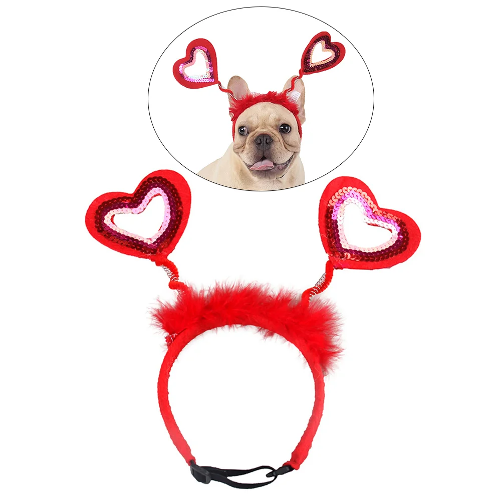 

Dog Headband Christmas Hair Cat Dogs Hat Costumes Pet Hairband Valentine Party Hoop Birthday Costume Heart Band Elastics Cupid