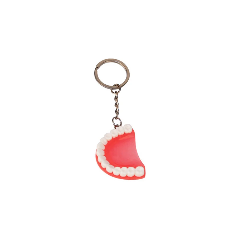 New Colorful Dental Key Chain Molar Upper Jaw Model Shape Denture Keychains Small Pendant Keyring Clinic Gift Jewelry |