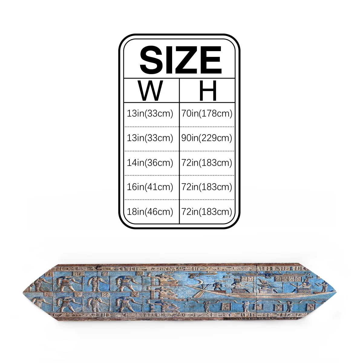 Настольная дорожка в виде древнего египетского храма с иероглифскими ребрами