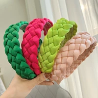 women wide twist braids braided headbands candy color hair bands headwear hair hoop adult hair accessories