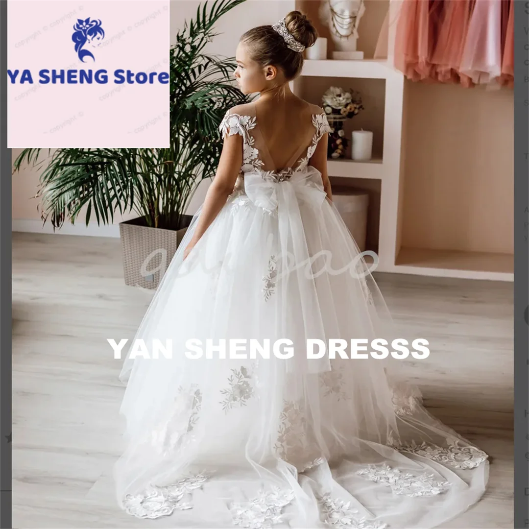 Платье Lakeitama для девочки тюлевое V-образный вырез