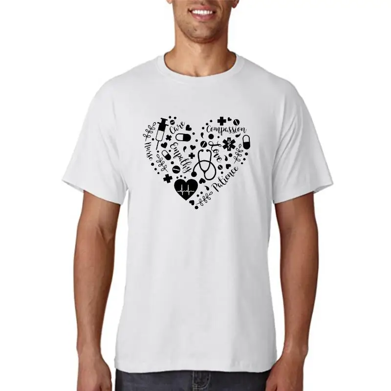 

Fashion Heart Nurse T-Shirt Summer Casual Short Sleeves Women Tshirts Harajuku Women T-shirts Thanksgiving Shirts Clothe