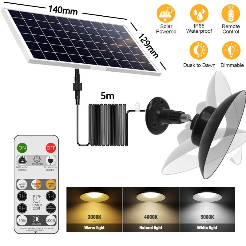 Подвесной светильник на солнечной батарее IP65 водонепроницаемые уличные и