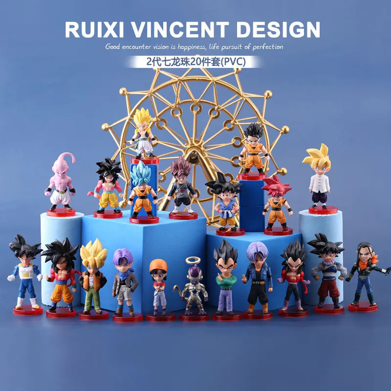 

Twist egg animation peripheral handmade seven dragon ball Wukong super Saiya model doll decoration doll cake decoration