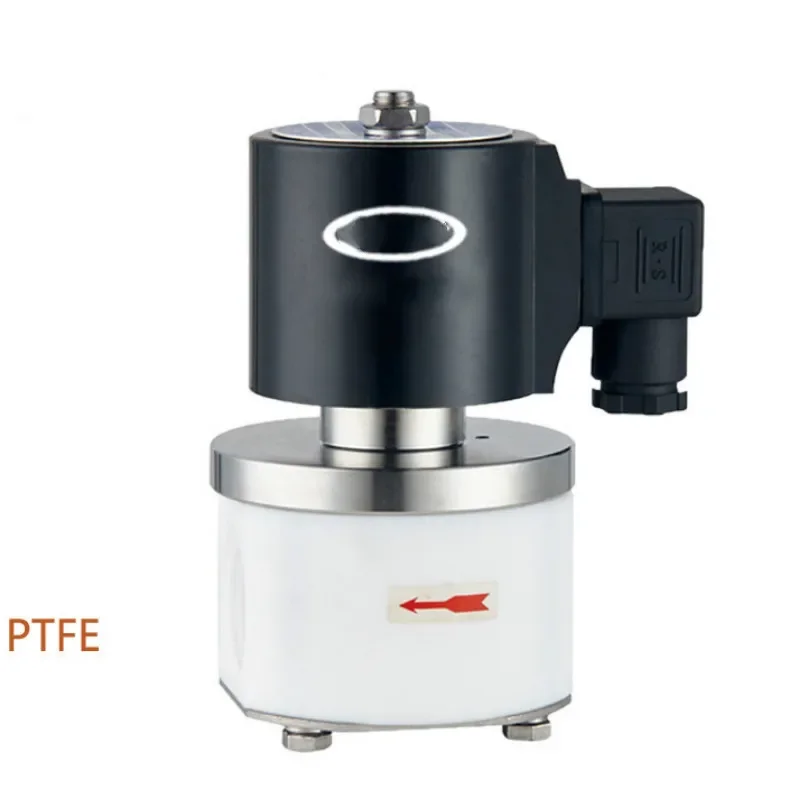 

1/8-1 2-ходовой антикоррозийный приводной клапан из ПТФЭ AC220V AC110V DC24V DC12V BSP/NPT энергосберегающий электромагнитный клапан