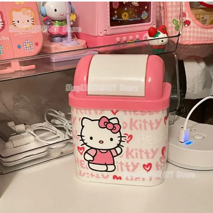 Настольный мусорный бак Sanrio Hello Kitty с рисунком аниме для девочек мини-офис