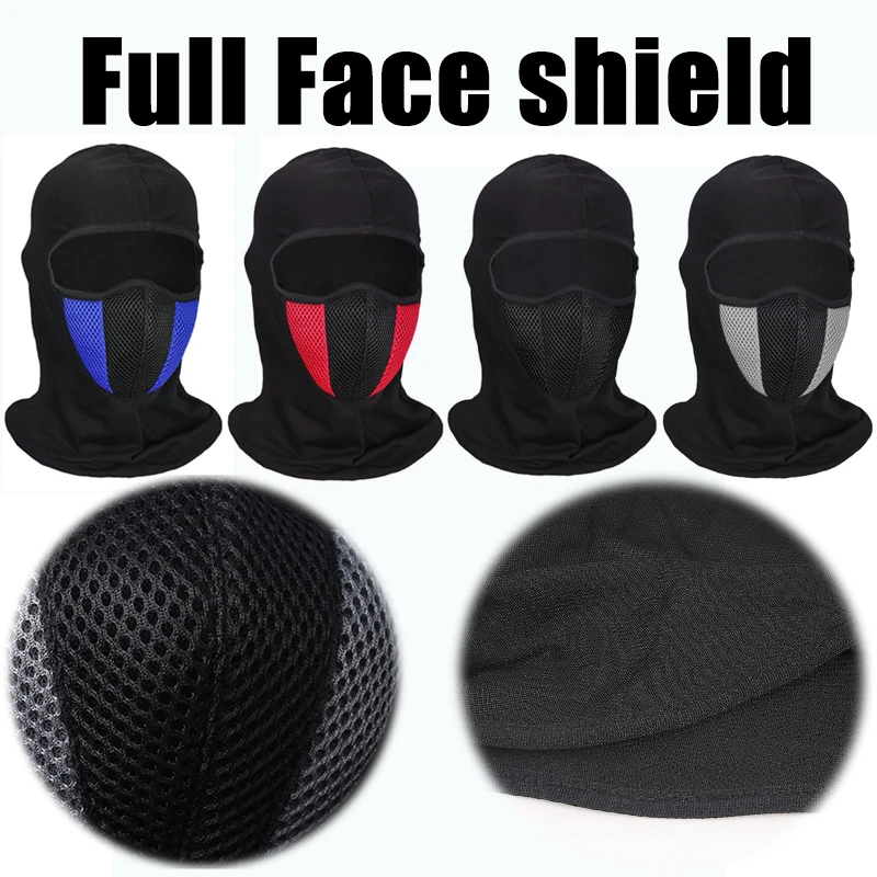 

2021 Balaclava Mask Motorcycle Full Face Ice Silk Breathable Mask Motocross Helmet Hood Windproof Dust-proof Insect-proof