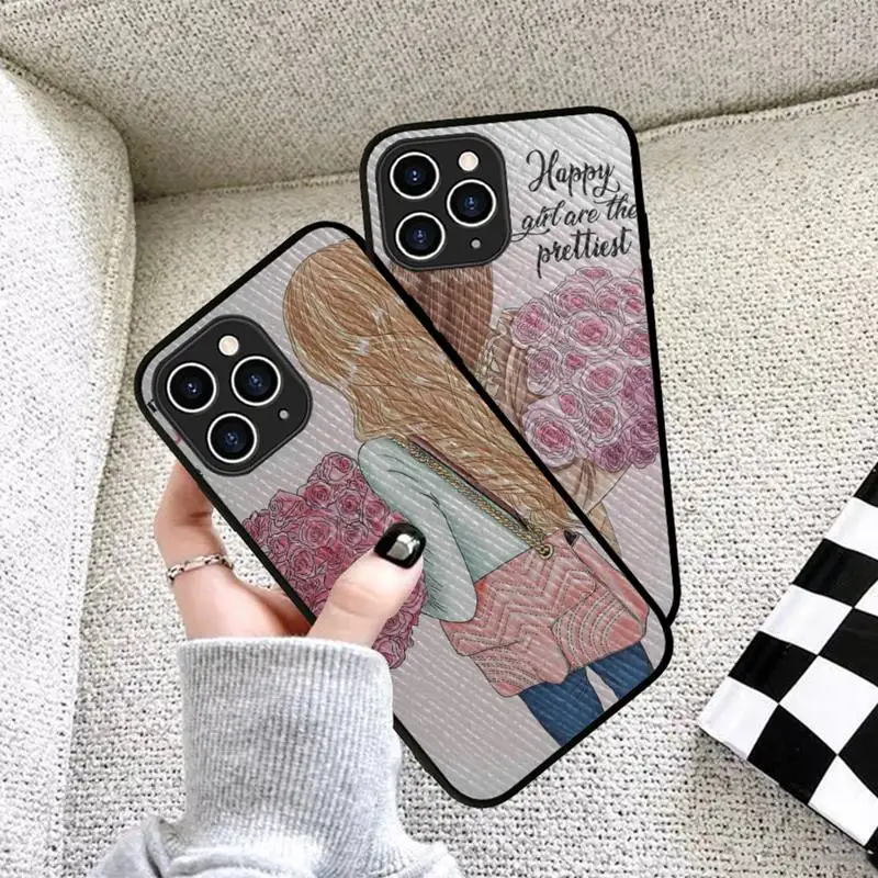 

Fashion Beautiful Girl Phone Case Hard Leather Case for iPhone 11 12 13 Mini Pro Max 8 7 Plus SE 2020 X XR XS Coque