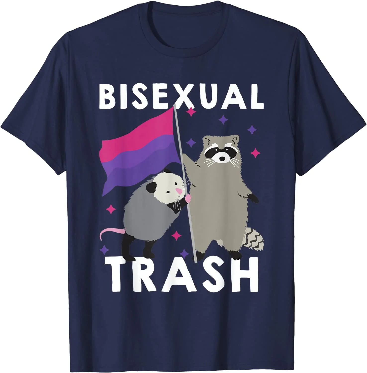 Бисексуальная мусорная рубашка гордость Радуга енот Possum футболка |