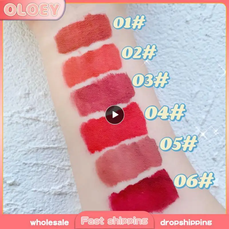

6-piece Lip Glaze Set Student Non-stick Cup Matte Velvet Matte White Lip Glaze Lip Gloss Balm Makeup Lip Tint Cosmetics TSLM1