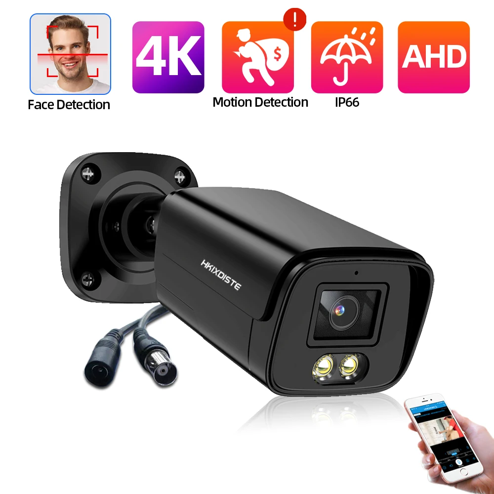 

Наружная Водонепроницаемая камера видеонаблюдения с металлической пулей, 8 Мп, Full 4K HD, AHD, IP66, с инфракрасным ИК-фильтром