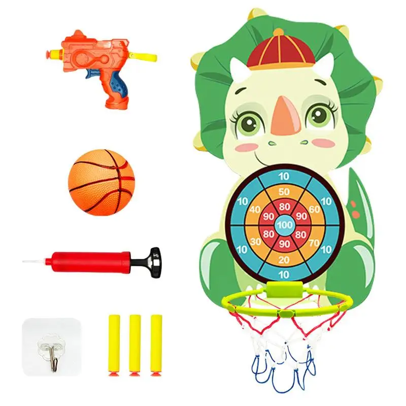 

Детская мультяшная баскетбольная доска с животными, мягкая стрела, желтовато-желтая игрушка для дома и улицы, баскетбольная доска 2 в 1