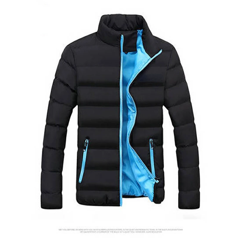 Thick Men New Warm Parka Jackets Winter Casual Men's Outwear Coats Solid Stand Collar Male Windbreak Cotton Padded Down Jacket