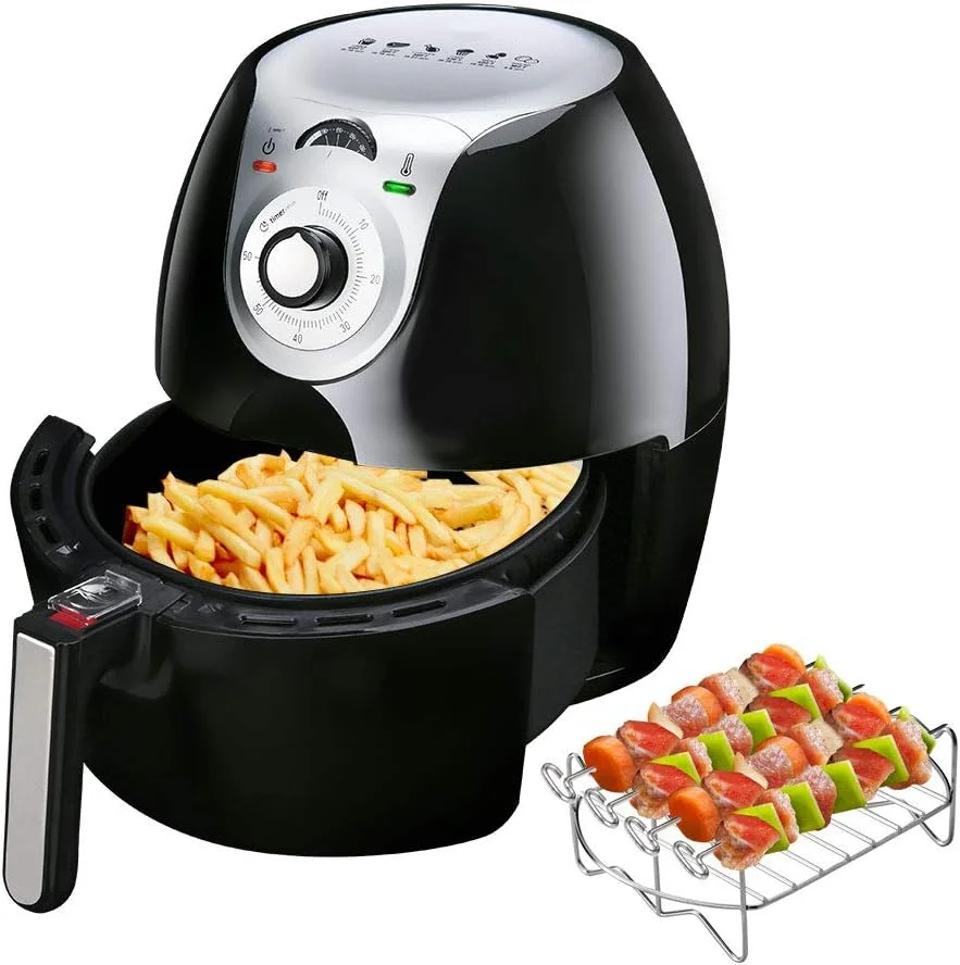 

Air Fryer 1700 Watt Extra Large Capacity 5.0 L / 5.3 QT Household Low Fat Healthy Hot Air Fryers with Basket and Additional Acce