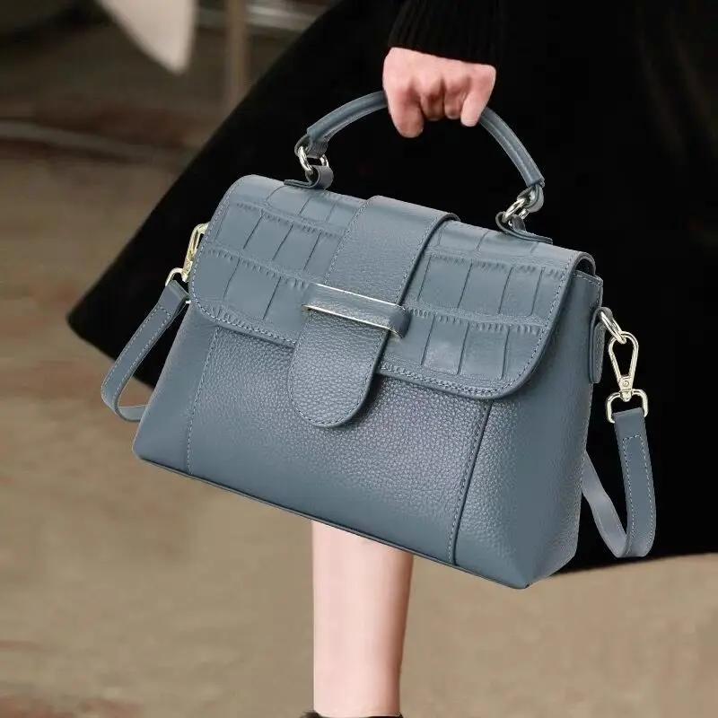 

Женская сумка из натуральной кожи, новинка 2023, женские сумки, Наплечная Сумка через плечо, Высококачественная элегантная сумка из воловьей кожи первого слоя