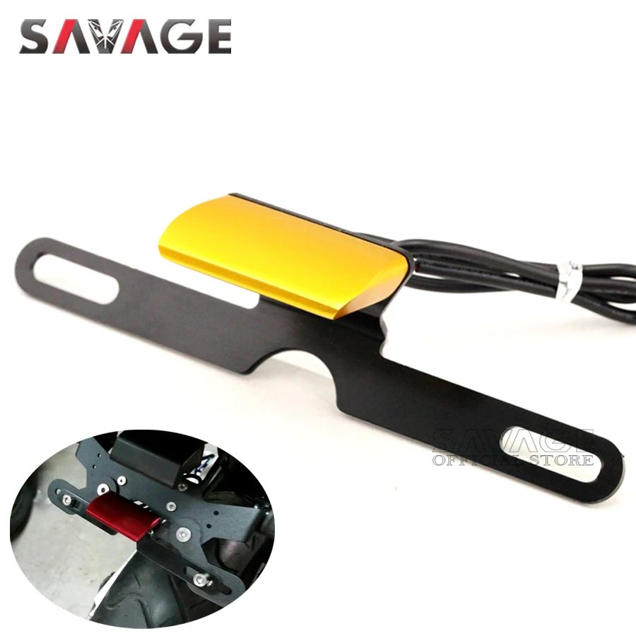 

Universal License Plate LED Light Motorcycle Accessories For HONDA SUZUKI KAWASAKI DUCATI BMW CNC Lamp Bracket Waterproof
