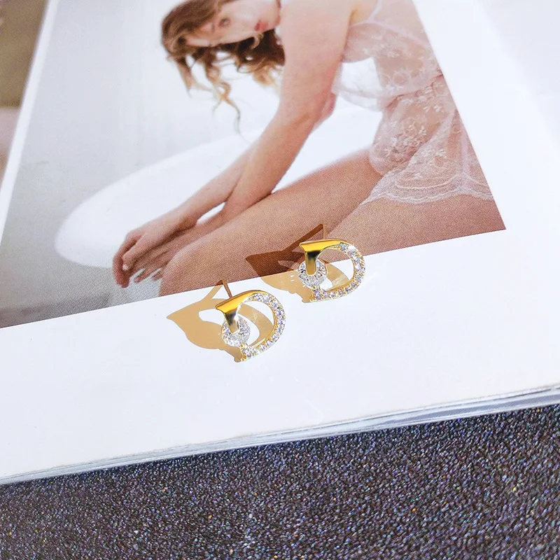 

DIWENFU 14K Gold Bizuteria Diamond Earring for Women Fine Aros Mujer Oreja Diamond Gemstone Orecchini 14 K Gold Stud Earrings