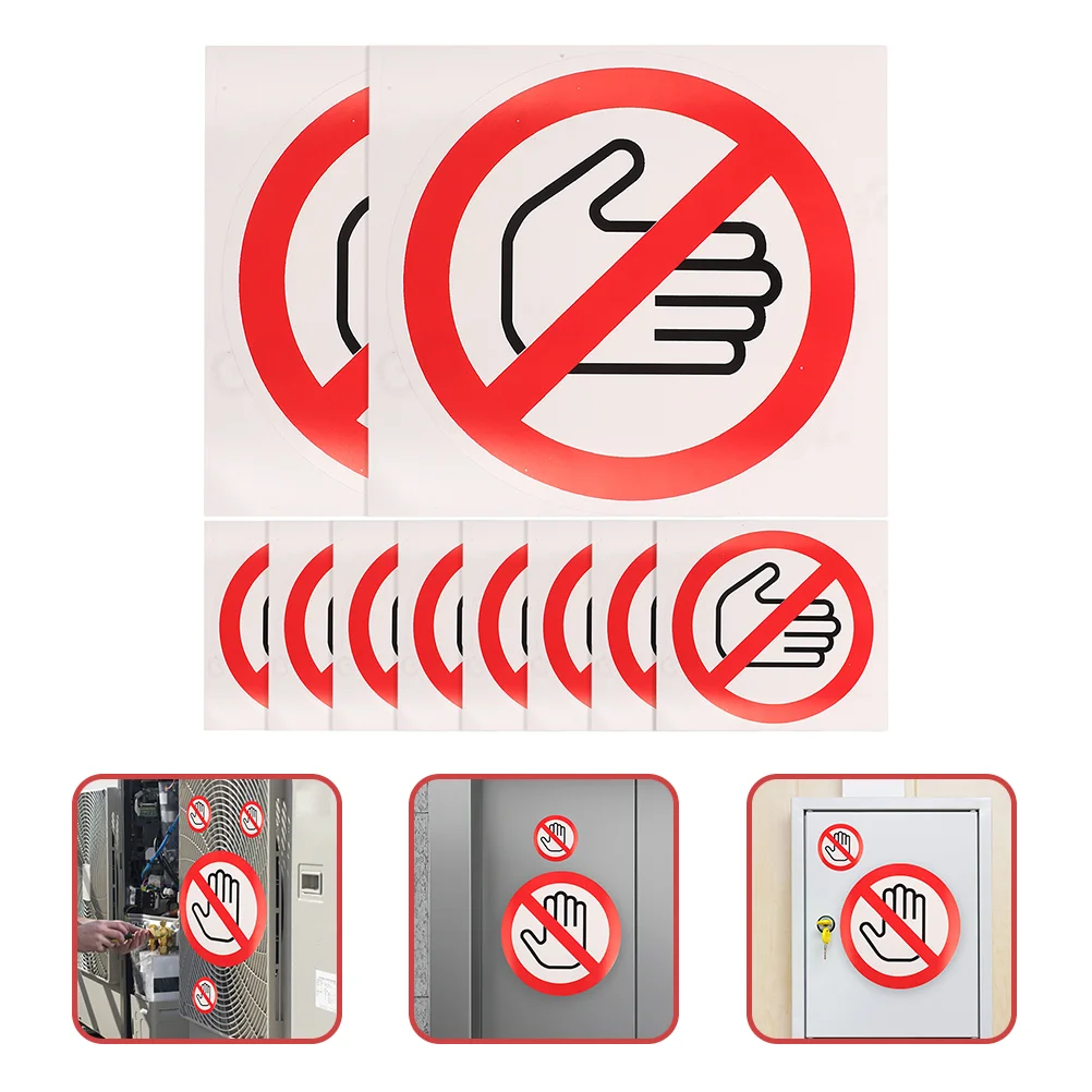 

10pcs No Touch Sign Stickers Don't Touch Warning Label Sticker Not Touch Warning Sign Sticker