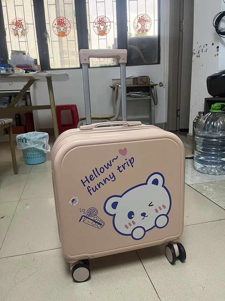 

18 Inch 20 Cartoon Cabin Suitcases Lovely Travel Suitcase Bags With Wheels Password Box Medium Size Luggage S12920-S12926 C1