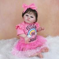 3d skin visible veins soft silicone reborn baby doll toy 50 cm for girl cloth body cute boneca rooted hair bebe birthday gift