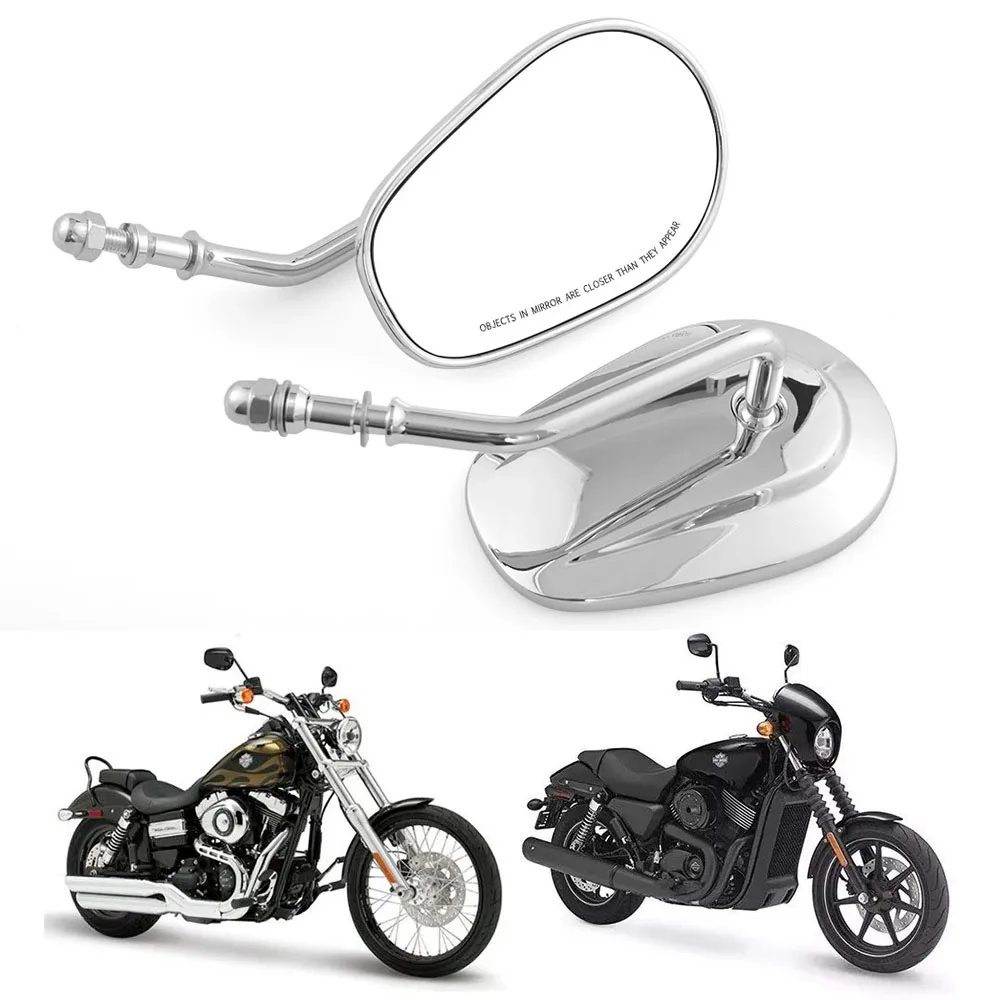 Black/Chrome Motorcycle Rear View Mirrors For HARLEY DAVIDSON SPORTSTER XL883 XL1200C Road King V-ROD Softail Fatboy Cruiser