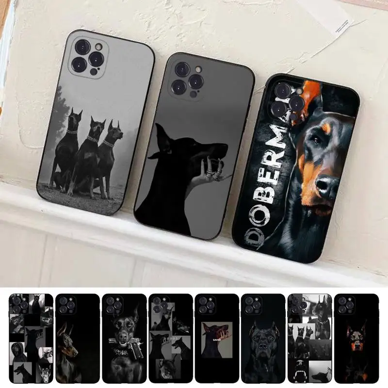 

Animal Dachshund Doberman dog Phone Case For iPhone 14 11 12 13 Mini Pro XS Max Cover 6 7 8 Plus X XR SE 2020 Funda Shell