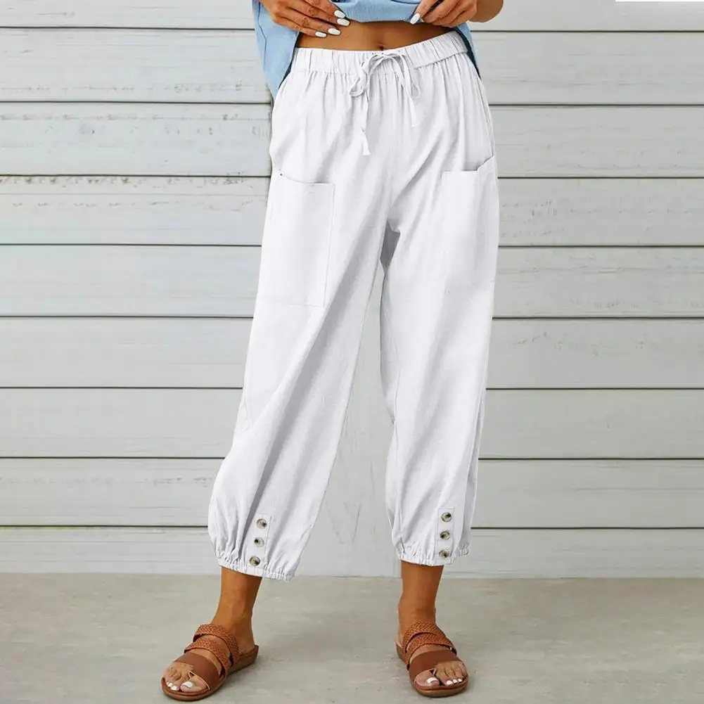 Cotton and Linen Capris Pants Women's Casual Pants 2022 Summer Loose Thin Loose Radish Pants Harem Pants