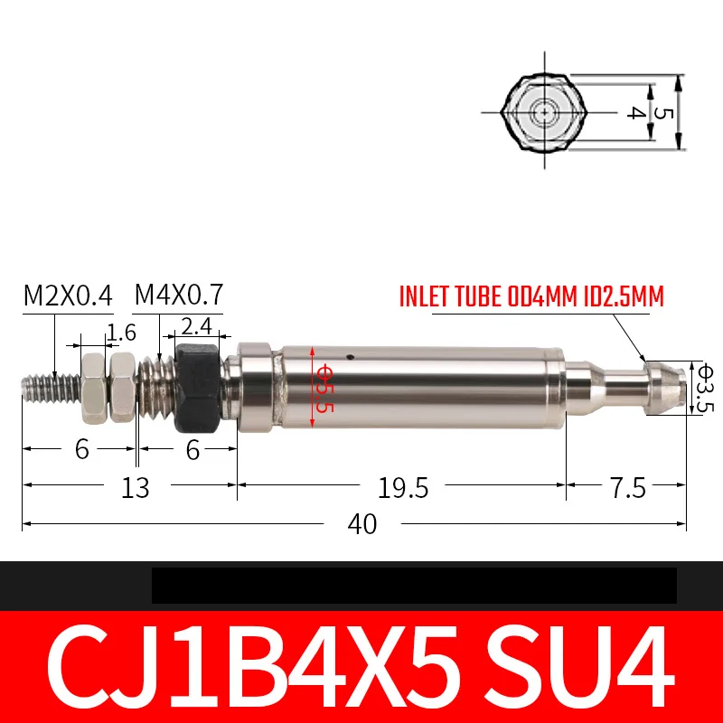 Игольчатый цилиндр Мини-воздушный цилиндр из нержавеющей стали Одностороннего действия с пружинным возвратом CJ1B CJ2B