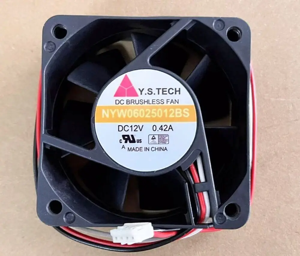 Вентилятор охлаждения Y.S.TECH 6025 NYW06025012BS, 12 В постоянного тока, а, 6 см, 3 провода