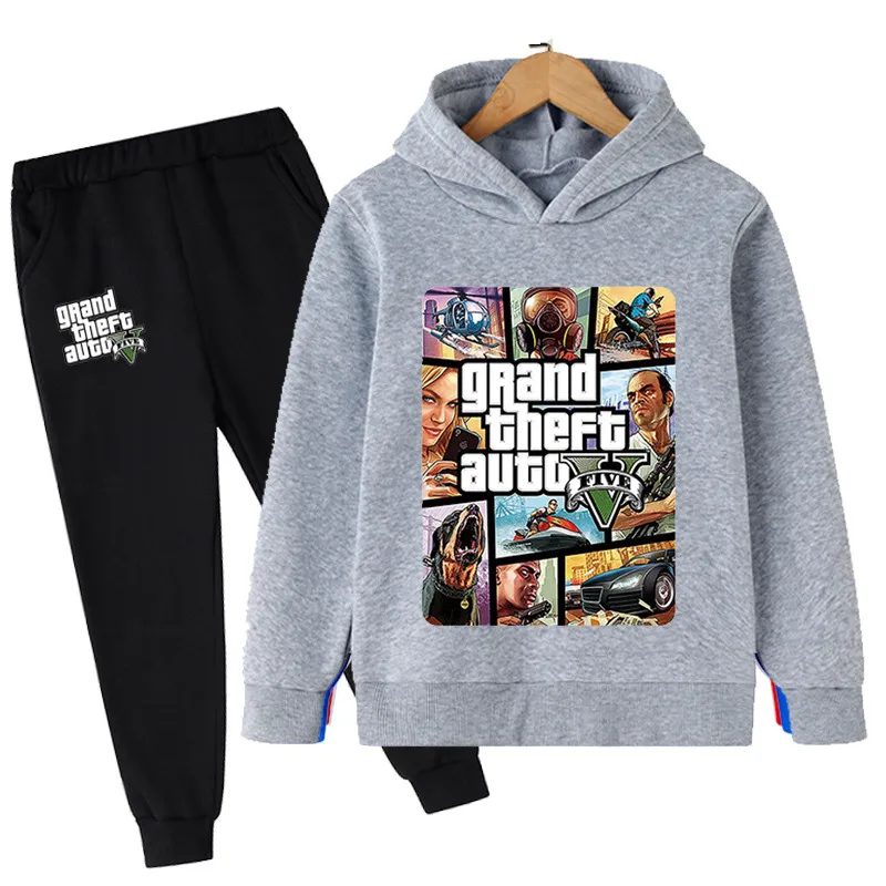 

Teen Boys Clothing Grand Theft Auto Sets Autumn Casual Outfit Kids Tracksuit For Boys Sport Suit Children Clothing 4-14 Year