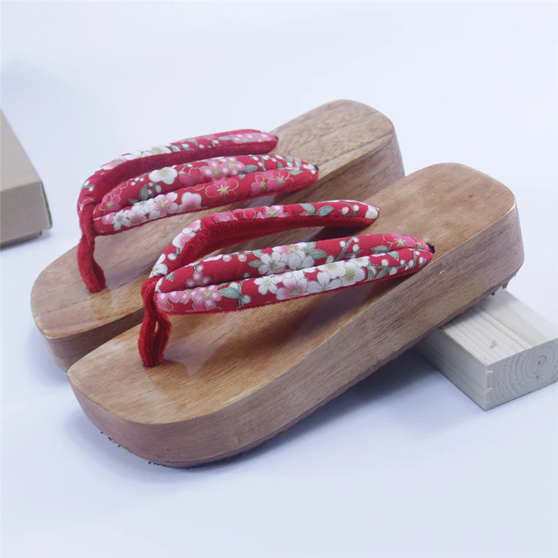Шлепанцы в японском стиле-кимоно классические сандалии с цветочным принтом на