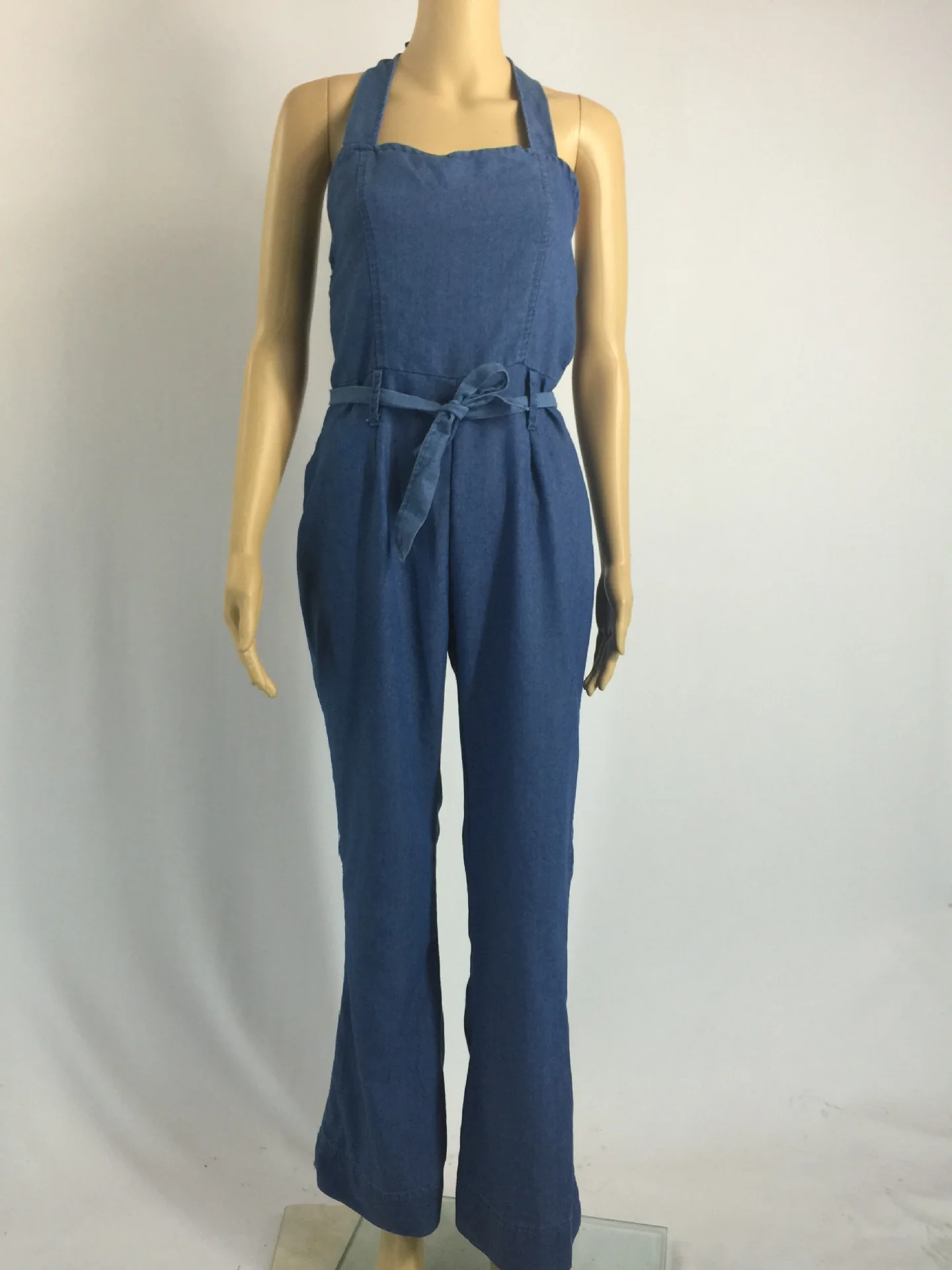 One Piece Denim Overalls Women Slim Belt Jumpsuit Casual Workwear Suspenders High Waist Streetwear Straight Office Lady Pants
