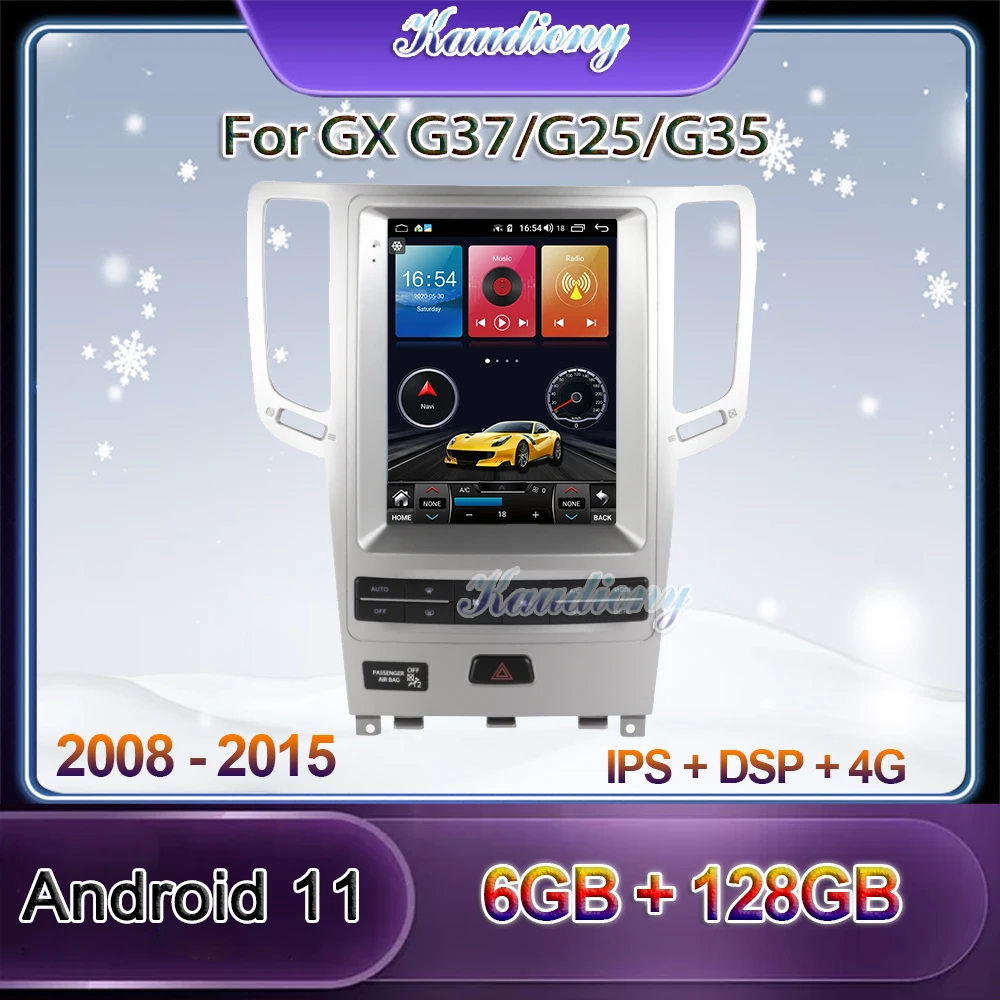 Kaudiony Tesla Stil Android 11 Auto Radio Für Infiniti G37 G25 G35 GX Auto DVD Multimedia Player Auto GPS Navigation 4G 2008-2016