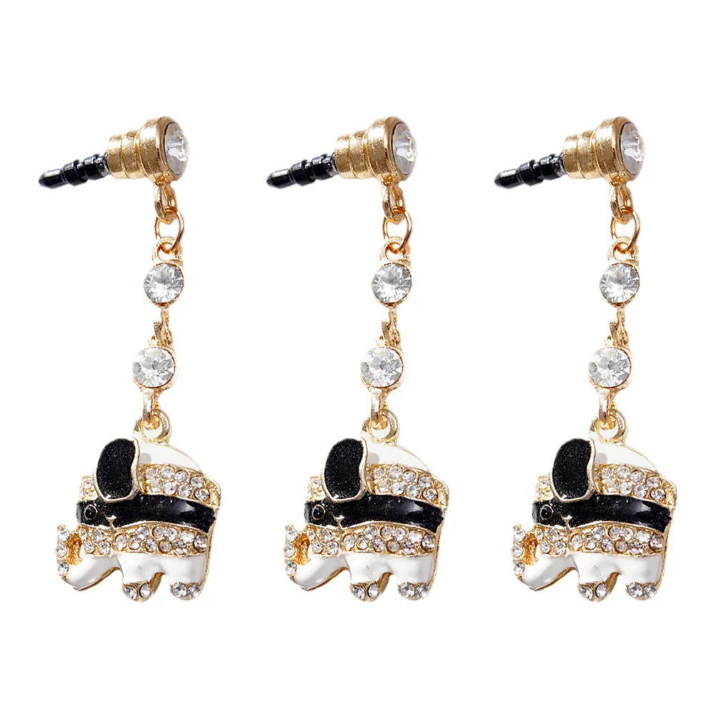 

Plug Earphone Dust Phone Jack Plugs Charm Anti Headphone Covers Stopper Charms Port Rhinestone Charging Elephant Pendant Cell