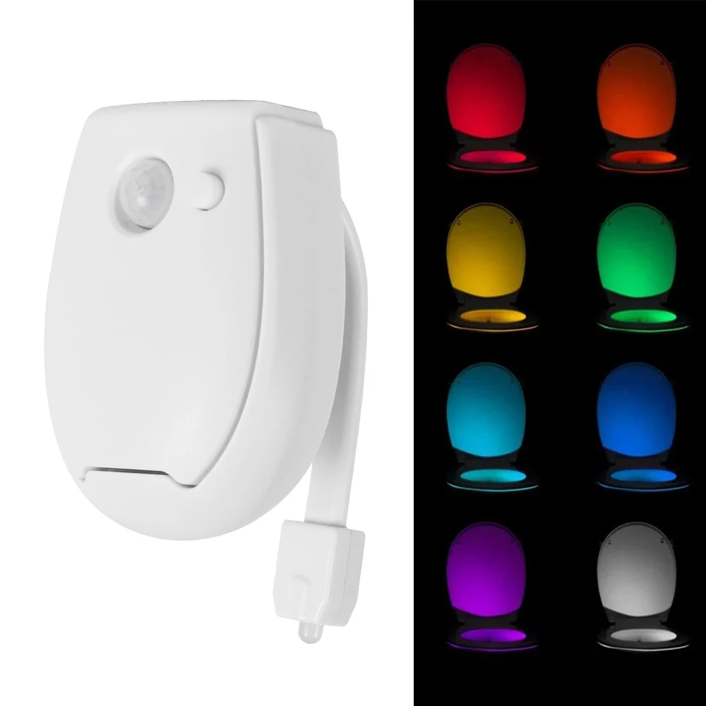 

Smart PIR Motion Sensor Toilet Seat Night Light 8Color Waterproof Toilet Bowl Backlight Washroom Toilet Light LED Luminaria Lamp