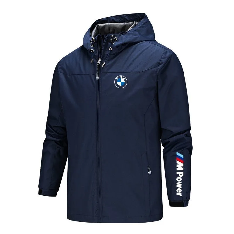 Мужская куртка BMW весенне-осеннее ветрозащитное пальто на молнии однотонная