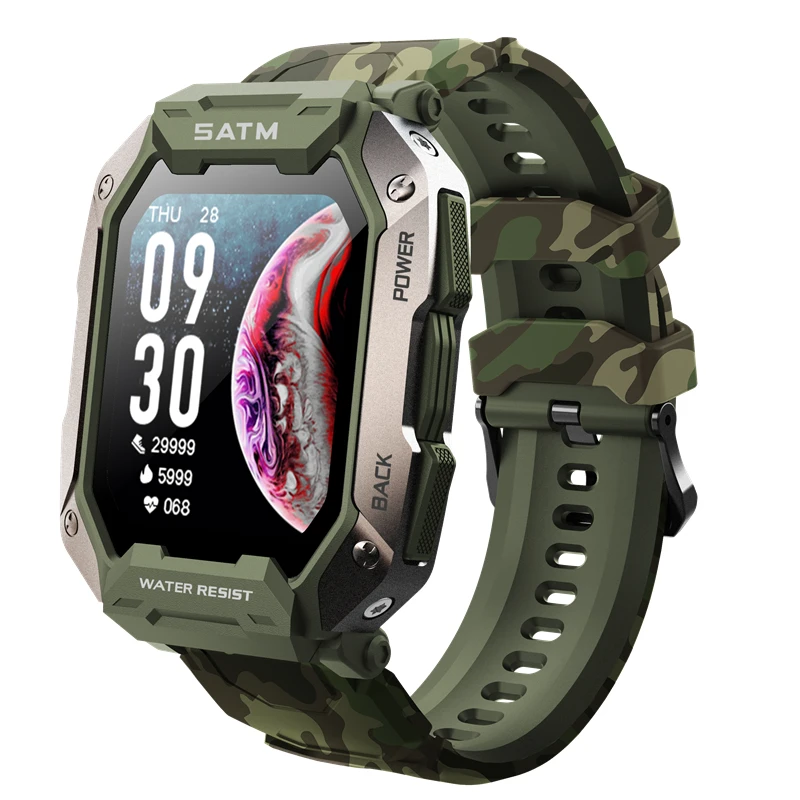 

Original Outdoor Smart Watch C20 Men 5 ATM IP68 Waterproof Heart Rate Monitor Blood Pressure Oxygen Fitness Sport Smartwatch